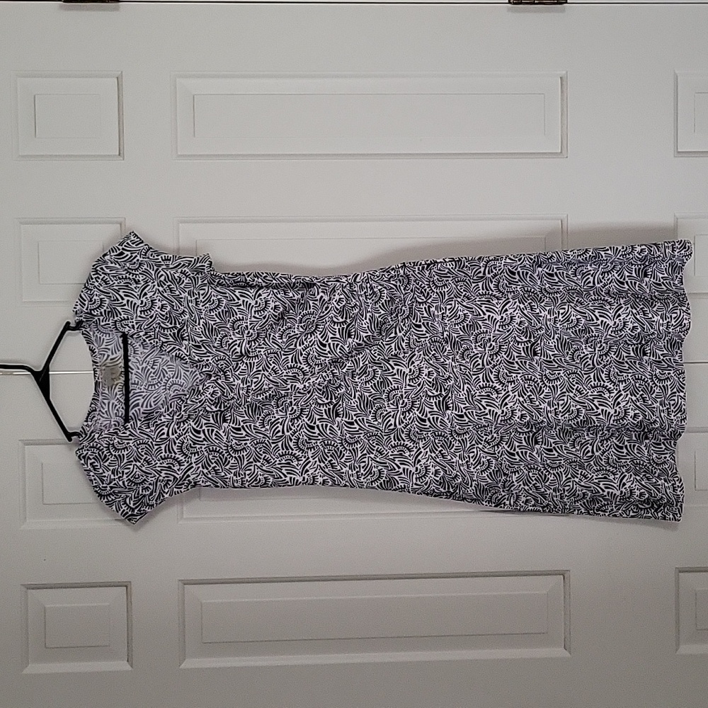 Athleta faux wrap side ruched casual midi dress sz S Womens